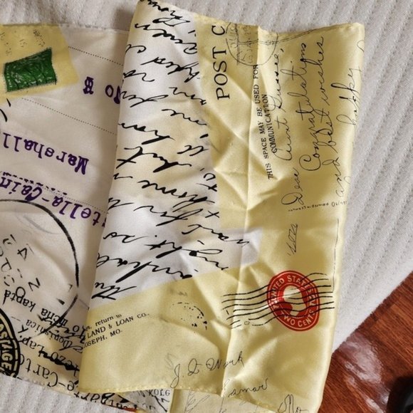 Victorian Trading Co "old Post Cards" Design 100% Silk Scarf - Picture 5 of 10